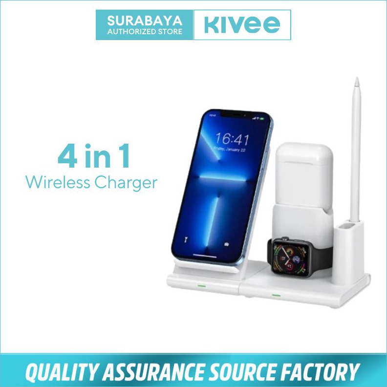 Kivee SBY 3in1 Magnetic Wireless Charger 4in1 Stand Wireless Charging Desktop Night Light For iwatch