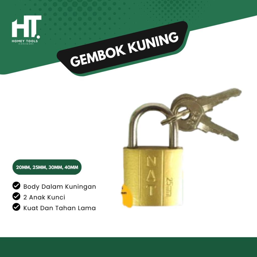 ONAT Gembok Kuning / Gembok Koper / Gembok Tas / Gembok Kantor / Gembok Toko