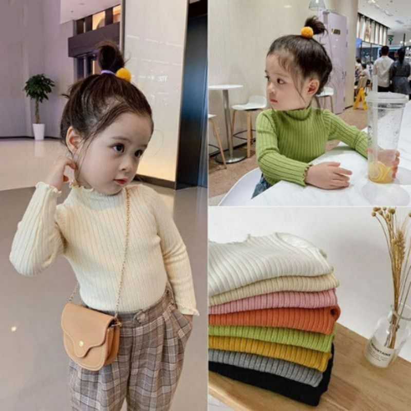 Baju rajut kriwil tipe korea style anak usia 2-5 Tahun