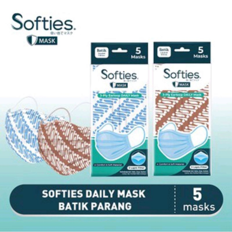 masker softies daily mask batik