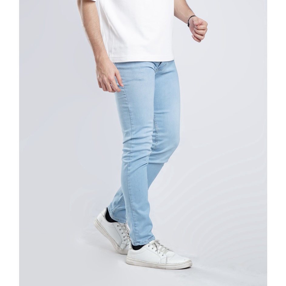 Kejutan Populer  Celana Jeans Pria  TONYJACK  London Denim Pants Light Blue  Slim Fit Pria Strecth  