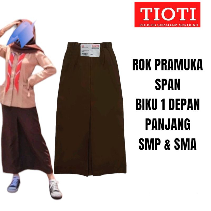 TIOTI ROK PRAMUKA SPAN PANJANG BIKU 1 SERAGAM SEKOLAH TIOTI ROK PRAMUKA SMP SMA BIASA