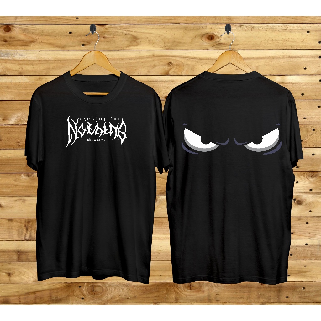 Kaos Distro pria Kaos Motif Nothing Hitam Baju Kaos Lengan Pendek couple Keren Kaos Viral Atasan Cow