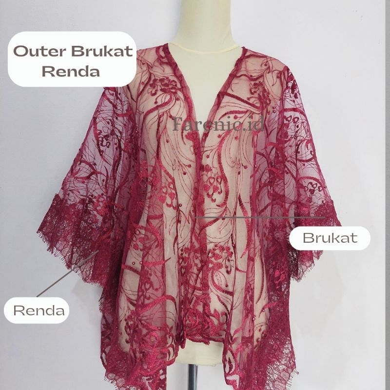Outer Brukat Tille Mix Renda | Outer OOTD Kekinian | Outer Widuda Kondangan