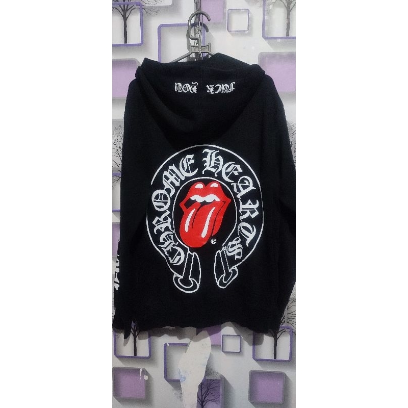 Hoodie zip Chrome hearts x rolling stone