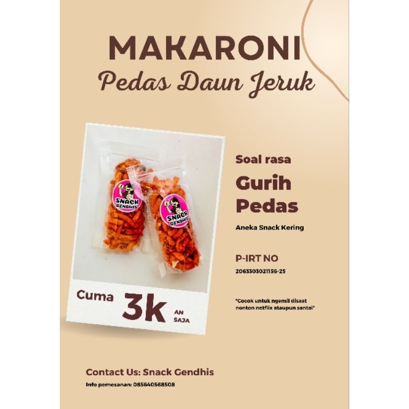 

Makaroni Pedas Daun Jeruk
