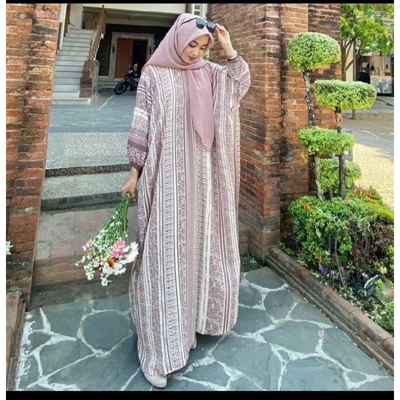Kaftan Pamela Motif Busui Gamis Abaya Rayon  Original Asli Pekalongan Premium Terbaru Gamis  Rayon J