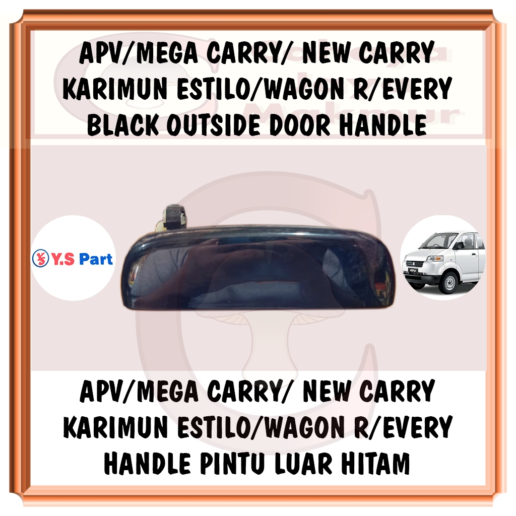 PCS Outside Door Handle Pegangan Tarikan Bukaan Gagang Pintu Luar Hitam Suzuki APV Old Lama Arena Lu