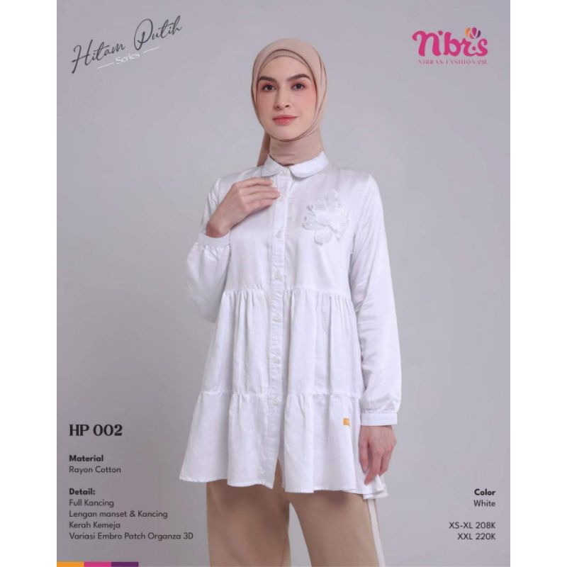 TUNIK TERBARU NIBRAS 2024 HP 002 PUTIH WHITE