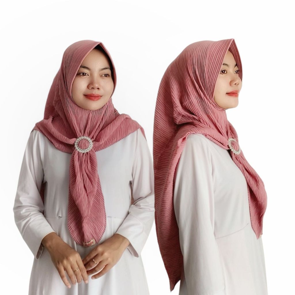 Jilbab Instan Pet Antem Free Gesper/Bergo Plisket Trisa Size L