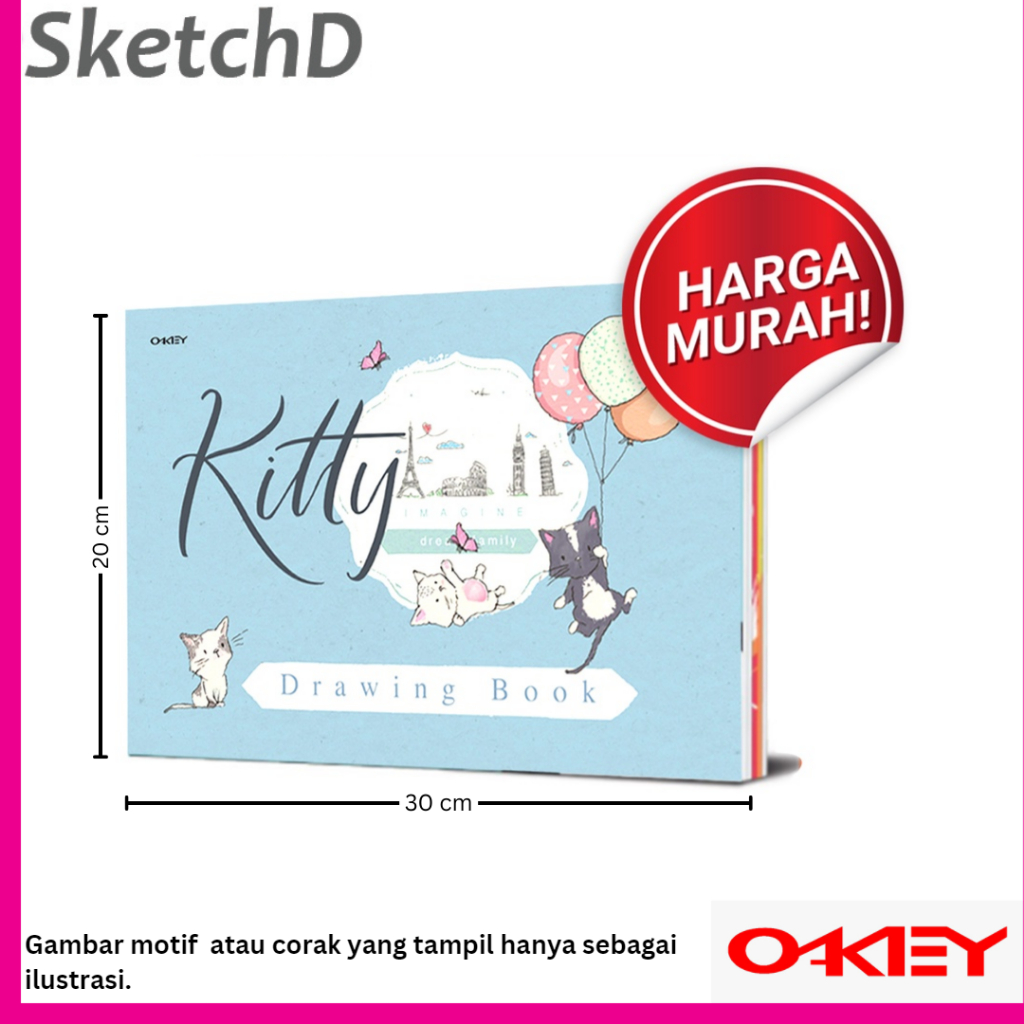 

Buku gambar sedang Okey A4 20 x 30 cm Drawing sketch book