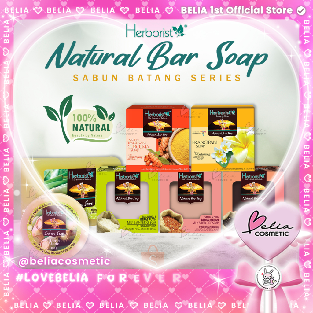 ❤ BELIA ❤ Herborist Sabun Sere | Temulawak | Frangipani | Beras Putih | Beras Merah | Beras Hitam | 