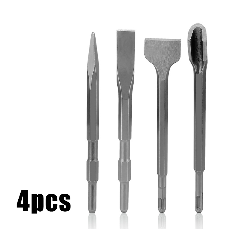 4pcs Mata Bor Pahat Beton SDS Mata Bor Tembok Beton Pahat Flat Chisel Bobok Beton Tembok