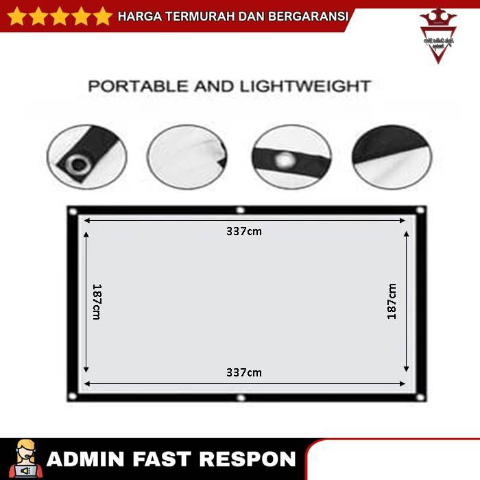 Layar Proyektor Portable 150 Inch | Simple Screen Projector