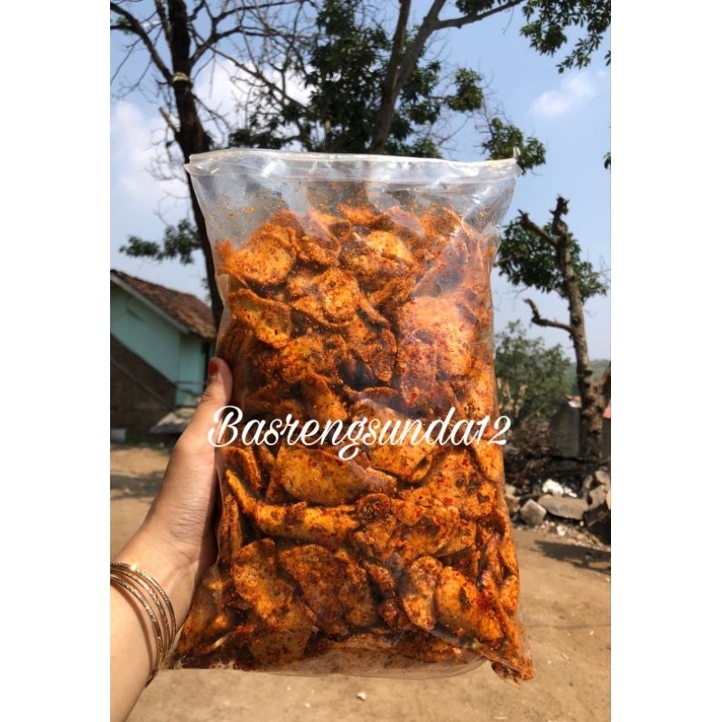 

Basreng Bulat Basreng kripik coin Extra pedas Daun jeruk isi 1kg