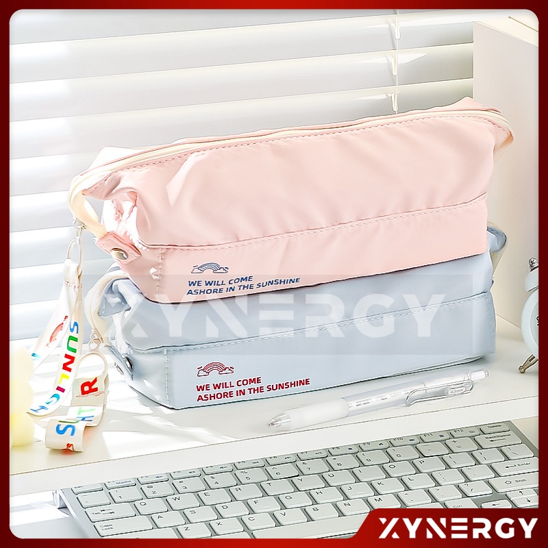 

Tempat Pensil Kanvas Kapasitas Besar dengan tali SUN RIGHT Organizer Alat Tulis Serbaguna Warna Soft