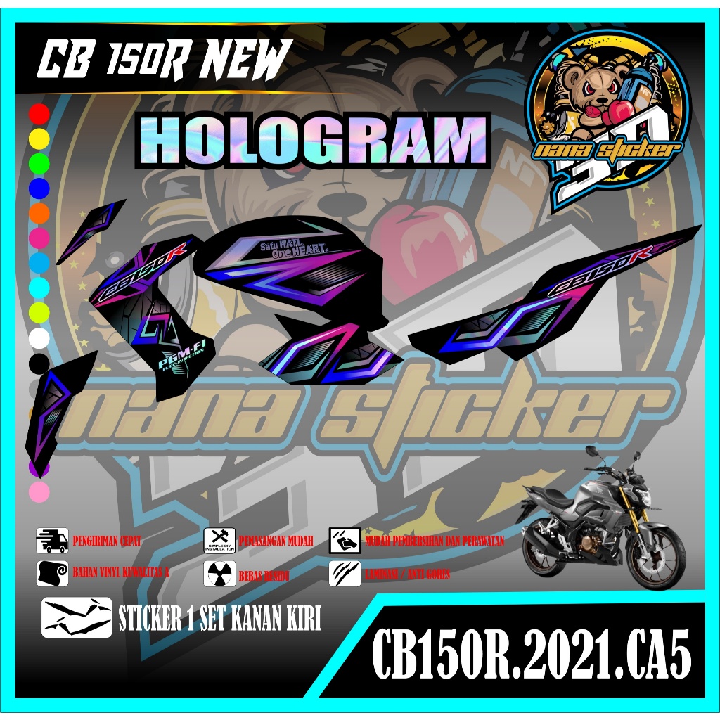 Striping HOLOGRAM CB150R 2021  / CB 150 R 2021 Variasi Stiker Sticker Skotlet Motor Stiker CODE CA5