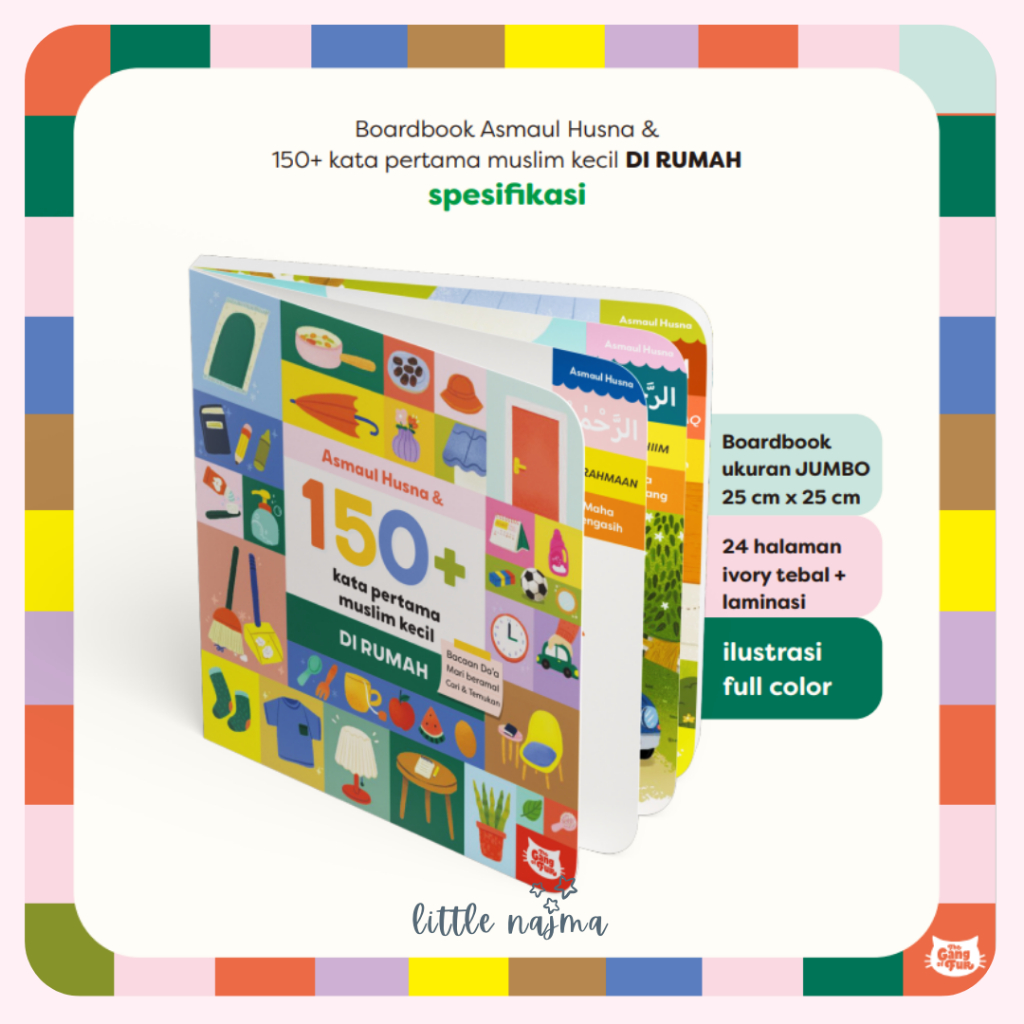TGOF - Boardbook Asmaul Husna &  150+ kata pertama muslim kecil