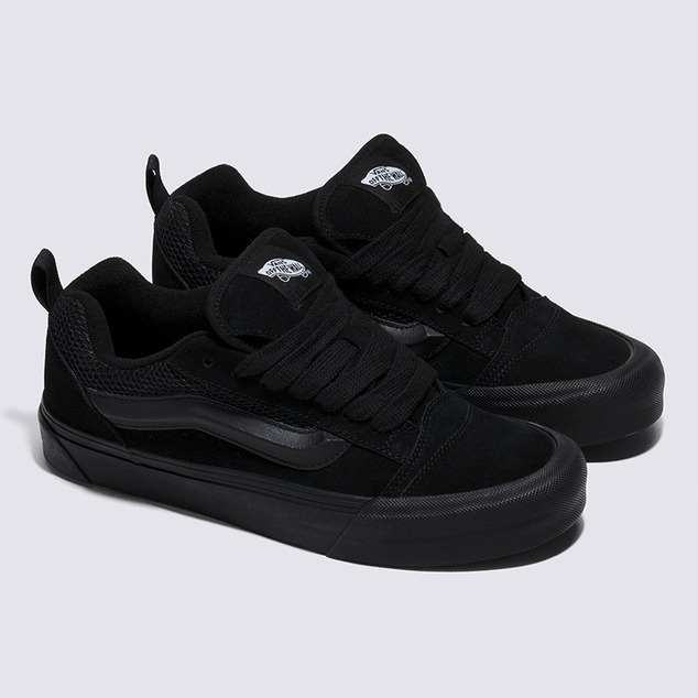 [BISA COD]Vans Knu Skool Full black Sneakers Pria Wanita/Sepatu Vans Knu Hitam Polos Termurah 100% O