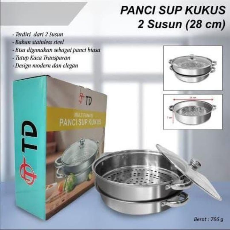 Panci siomay kukus dua susun 4 kuping