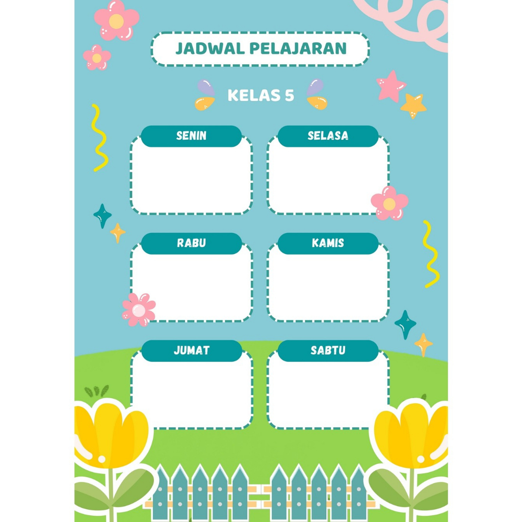 

POSTER JADWAL PELAJARAN ART PAPER F4 LAMINASI FREE KETIK