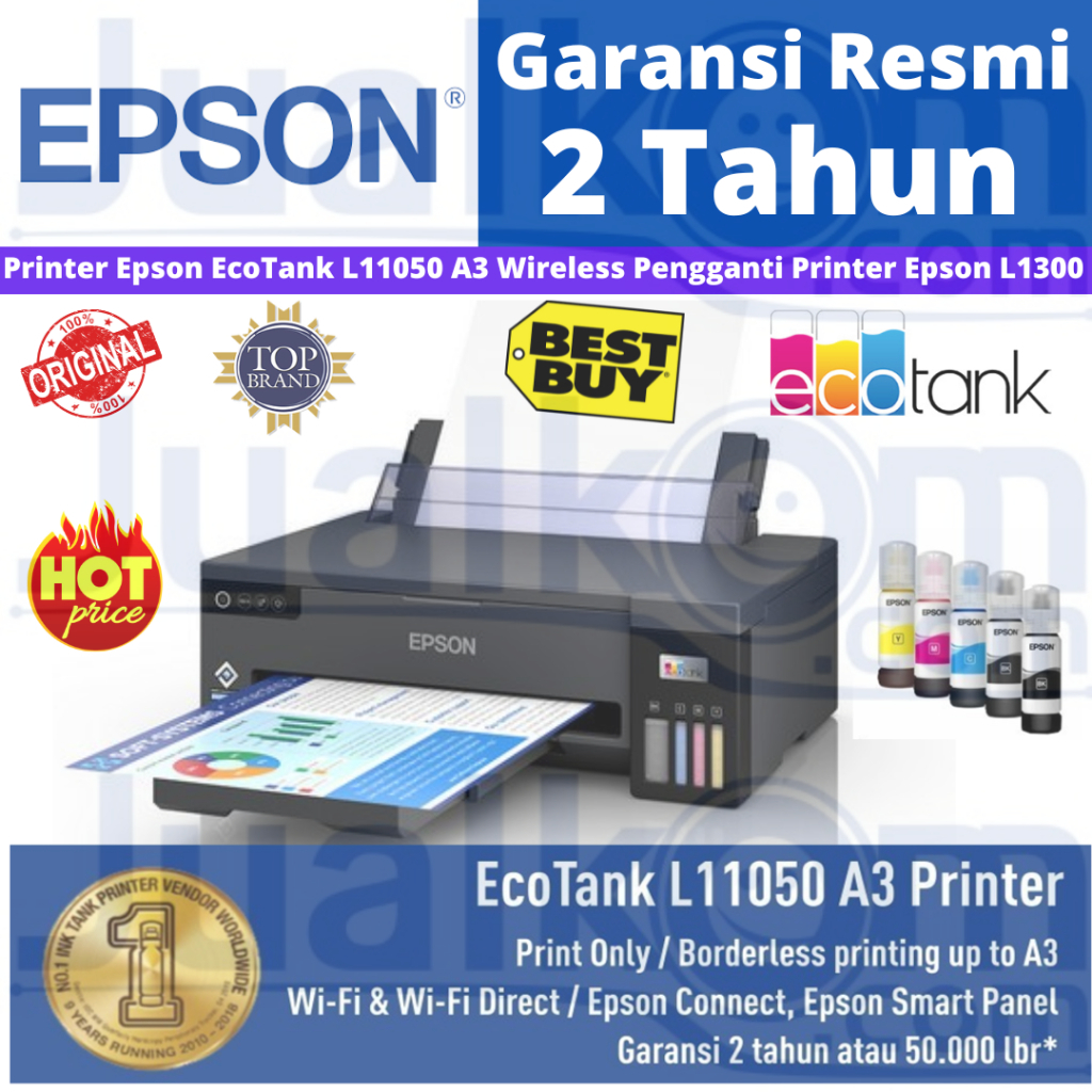 Printer Epson EcoTank L11050 A3+ Wireless Pengganti Printer Epson L1300 A3