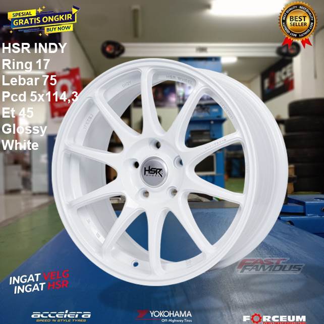 Velg mobil r17 baut 5 putih susu bisa untuk Xpander, Hrv, Terios dll hsr indy