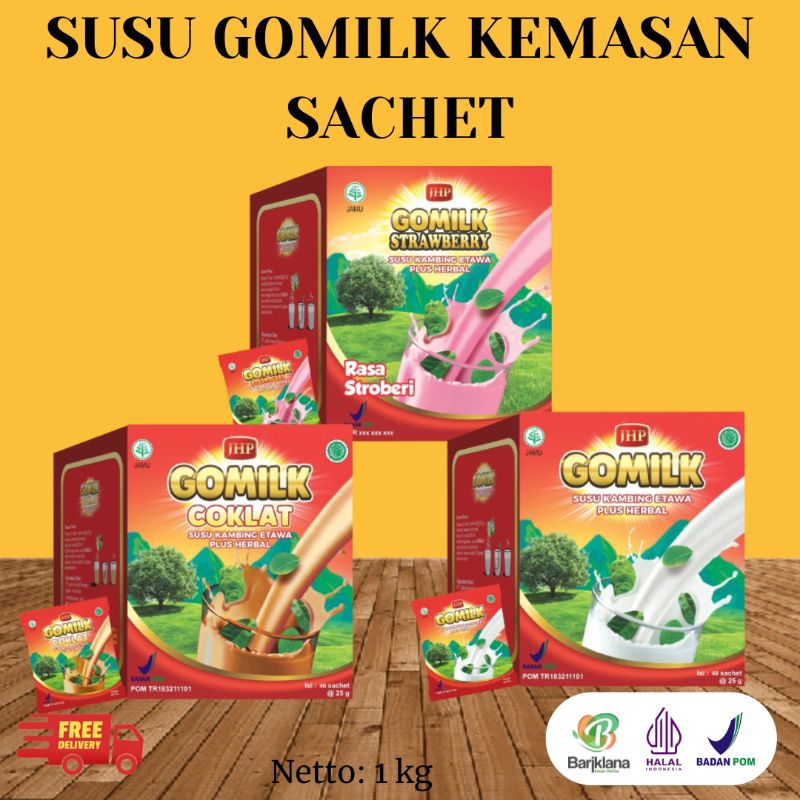 

Susu GOMILK kemasan sachet bisa mix varian rasa