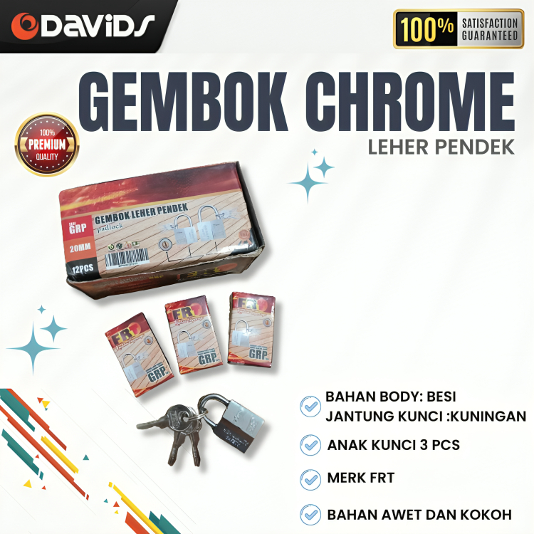 Gembok Pagar Rumah Anti Karat Maling Kamar Pager Air Chrome 30mm