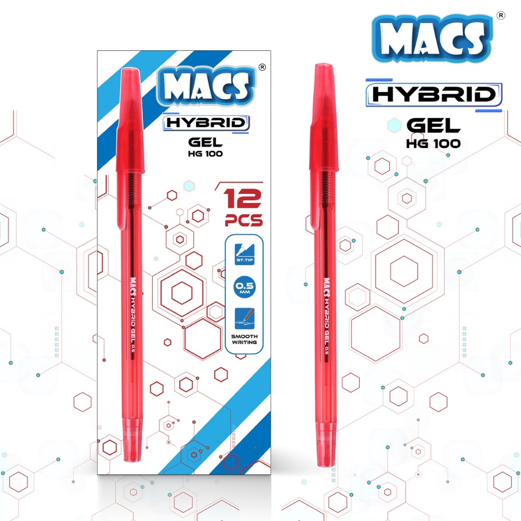 

MACS Hybrid Gel Pen HG 100 - Red ( Pulpen / Pena / Ballpoint )