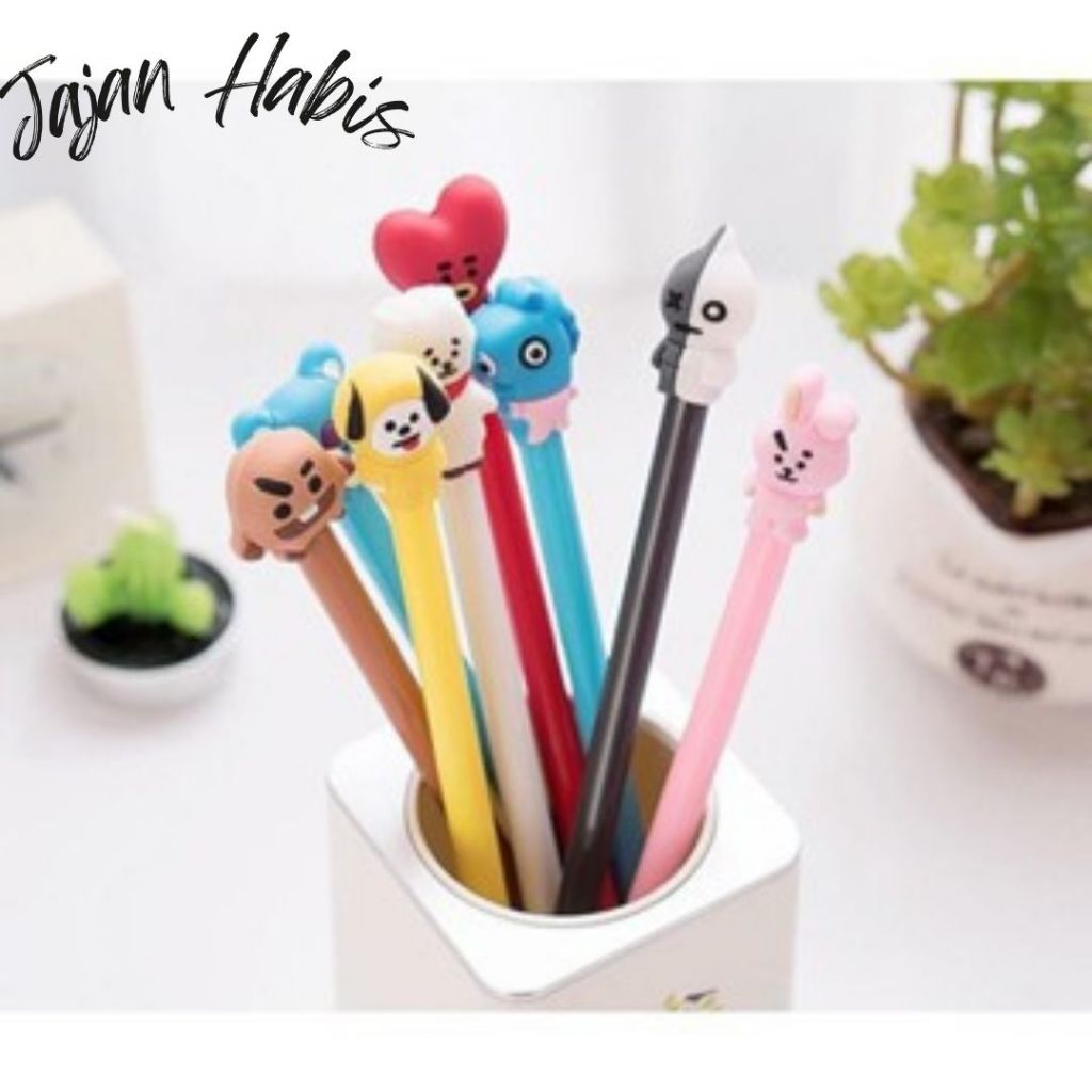 

JABIS Pena Karakter ARMY Black Ink Gel Pulpen Murah Gel Bolpen Gel KPOP Alat Tulis Sekolah Kantor Murah
