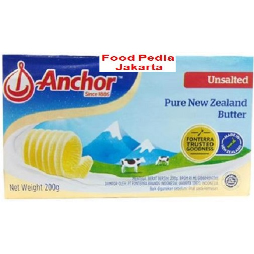 

Anchor Unsalted Butter 200 GR Halal Import New Zealand Premium