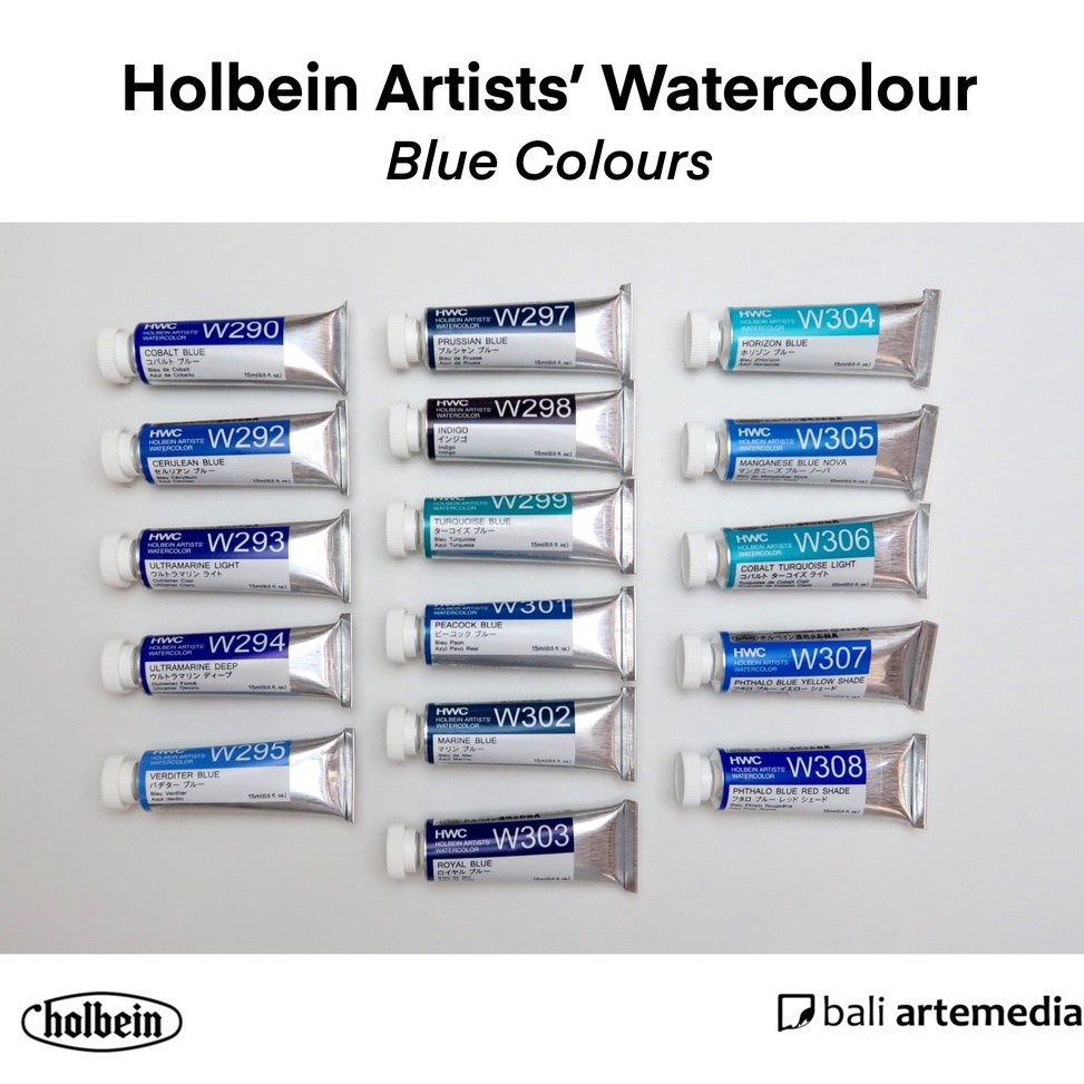 

KODE R25X Holbein Artists BLUE Watercolour Paint 5ml 15ml