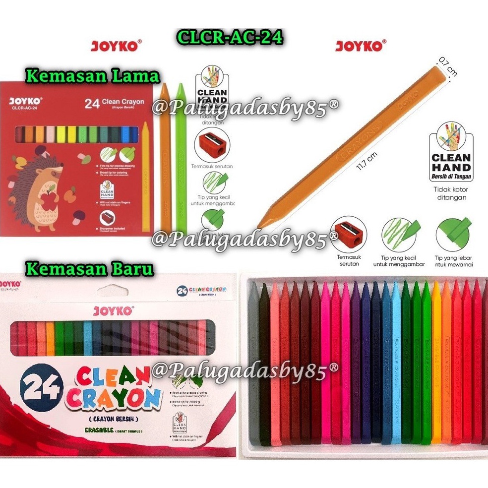

KODE W45G 1 Set Isi 24 Warna GROSIR Clean Crayon JOYKO CLCRAC24 24 Warna Krayon Bersih Joyko CLCRAC24 Joyko CLCR AC 24 Joyko CLCRAC24