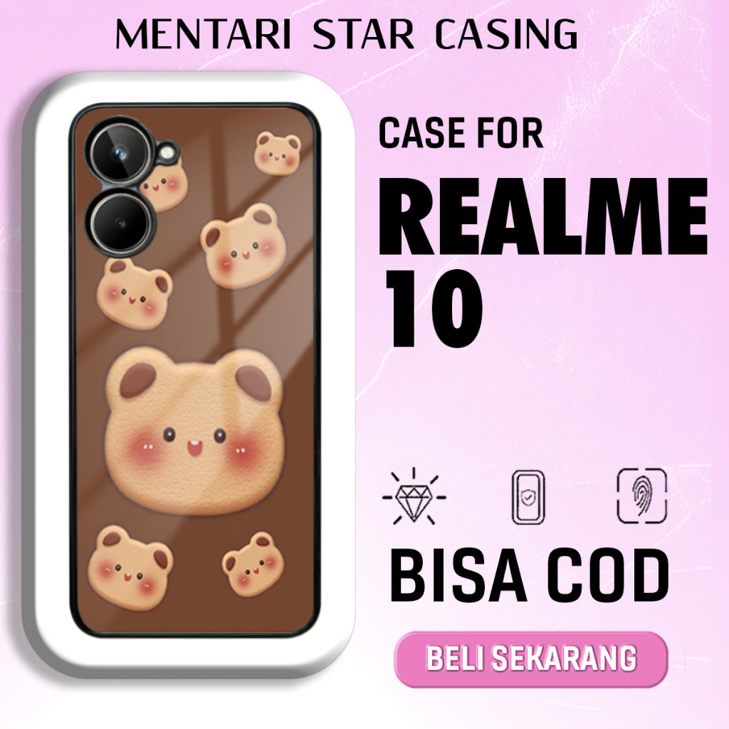 Case Realme 10 Terbaru - Casing Realme 10 - Motif Bear - Hardcase Premium Glossy - Softcase Hp Realm
