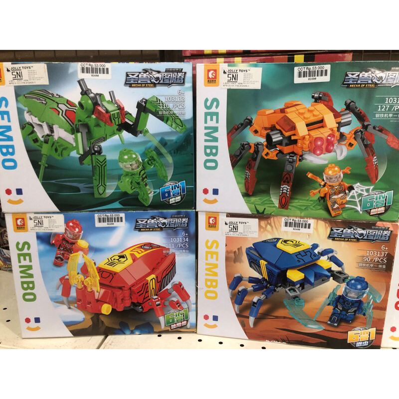 lego sembo 6 in 1 model insect serangga