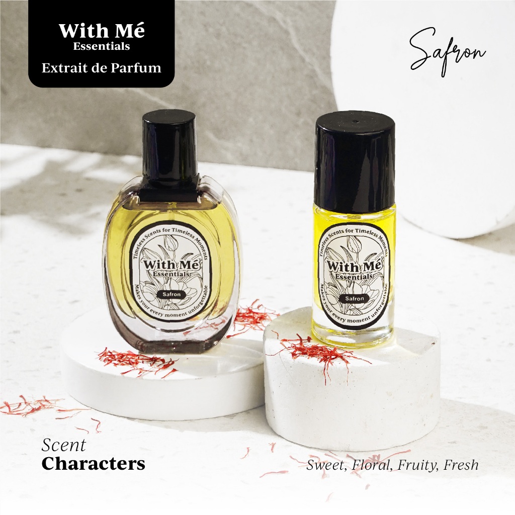 PARFUM SAFRON WITH ME ESSENTIALS MINYAK WANGI TAHAN LAMA 24 JAM UNISEX AWET WANGI FARFUM PRIA WANITA
