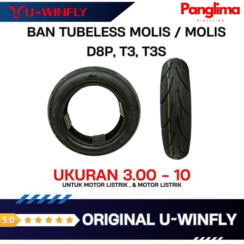 Ban Sepeda listrik & Motor listrik Uwinfly ukuran 3.00 - 10 D8P, R8p, T3