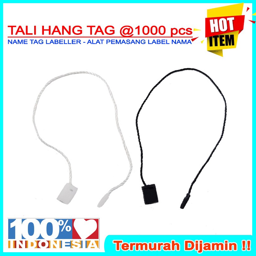 

KODE A9D 1pcs TALI HANG TAG Hitam Putih LABEL BAJU PAKAIAN Benang Nylon Tag Rope Murah Tali Hangtag String Handtag LOCK PIN LOOP PIN 1pcs