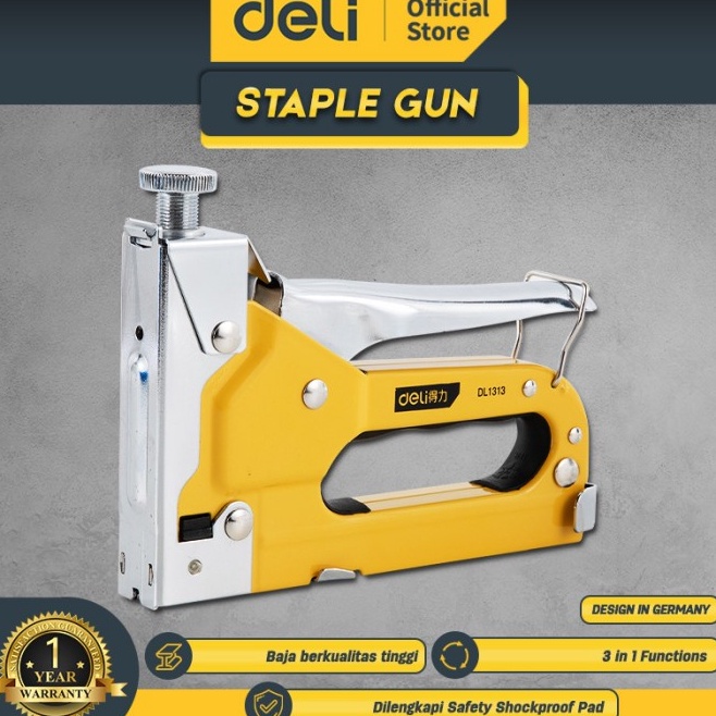 

KODE S57V Deli Staple GunStaples Tembak 3 in 1 Chromium molybdenum Bisa 3 Jenis Staples EDL1313 Alat Perkakas