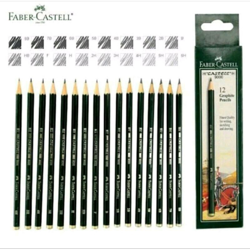 

Pensil 2B 4B 6B 8B Faber Castell 9000