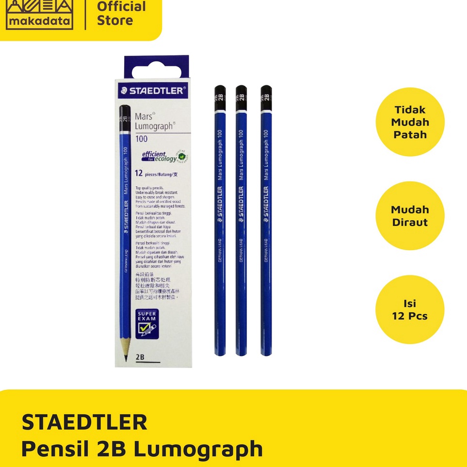 

KODE P44V PENCIL PENSIL 2B STAEDTLER BIRU LUMOGRAPH 1PACK MURAH
