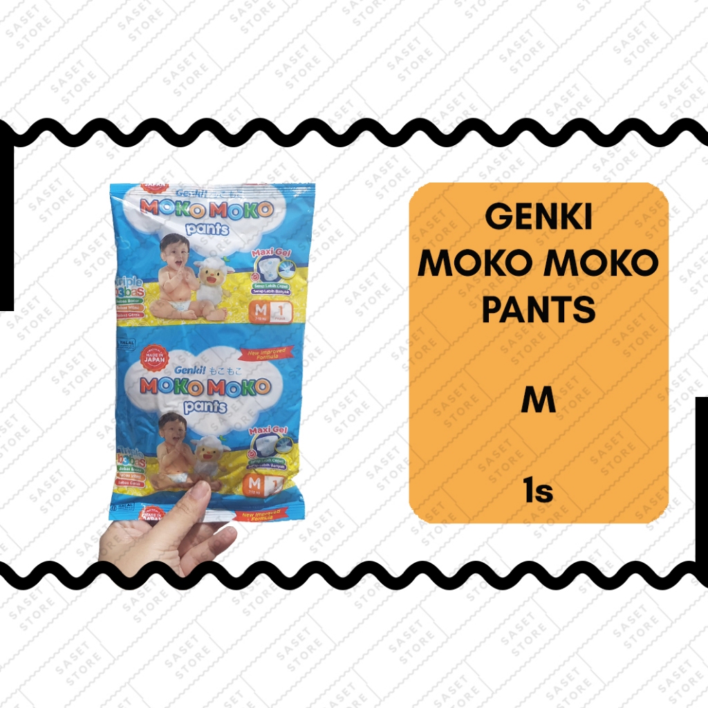 Genki Moko Moko Pants M 1 pc Sachet Popok Celana Anak Bayi