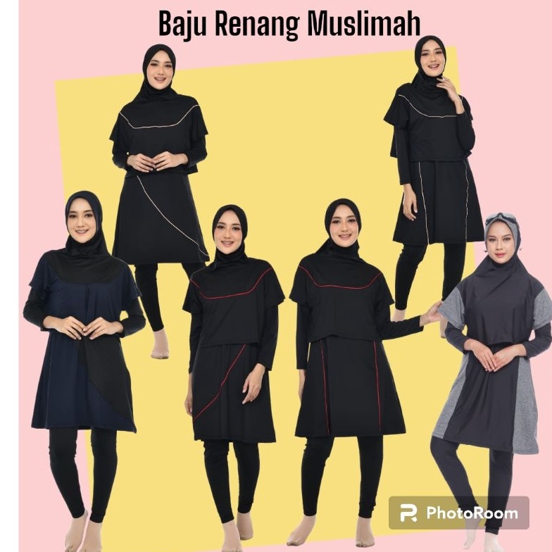 KODE Q3A Baju Renang Muslimah Dewasa jumbo Baju Renang jumbo syari baju renang perempuan baju renang wanita big size renang hijab bolero