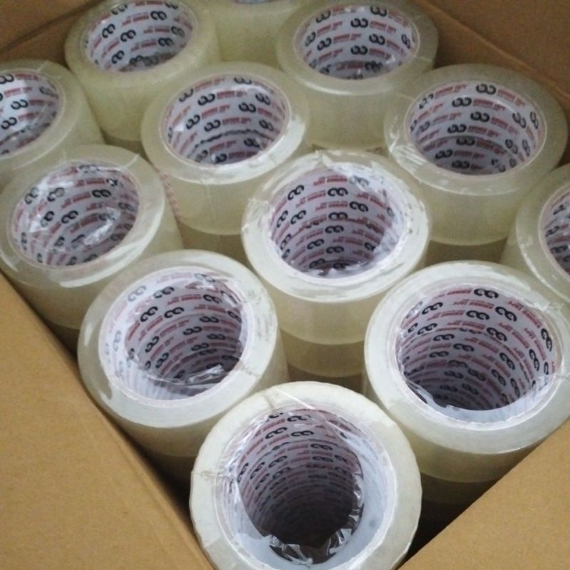 

1 DUS LAKBAN 2 INCHI 45MM X 90 YARD STANDART 75 METER MERK KHINKOTAPE DITAMBAH BONUS TOKO