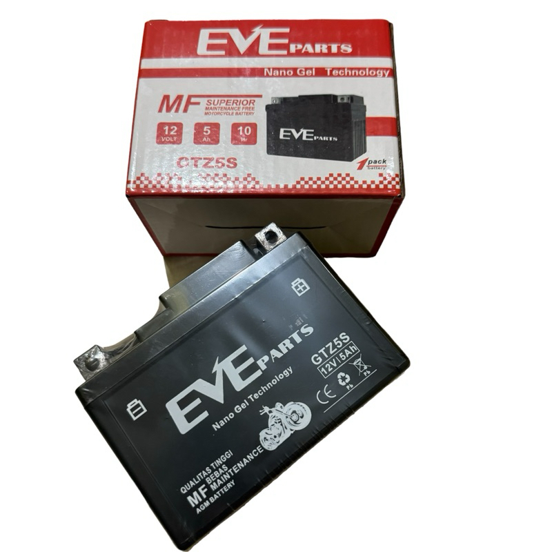 AKI ACCU KERING ATZ5S GTZ5 5Ah EVE PART BEAT VARIO VIXION KARISMA MIO J MIO M3 AKI/ACCU GTZ5 GTZ5S G