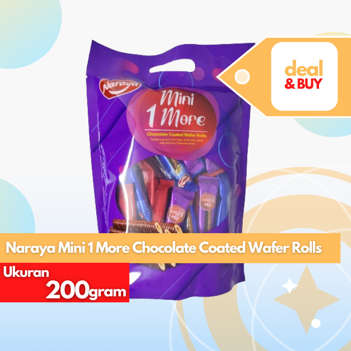 

Naraya Mini 1 More - Chocolate Coated Wafer Rolls 200g