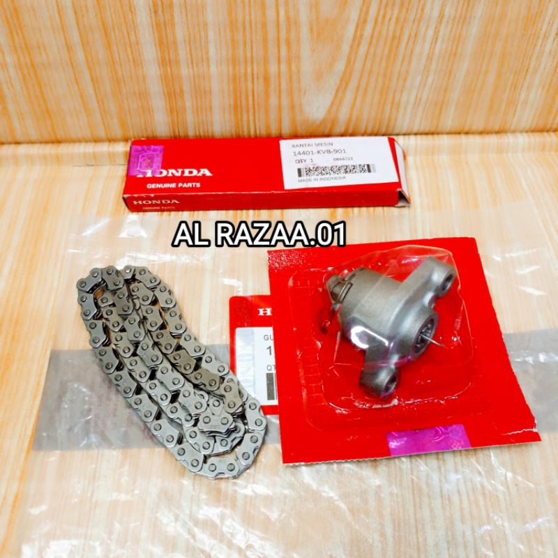 ORIGINAL AHM Rantai Keteng+Tonjokan Keteng Honda Vario 110 Karbu/Beat Karbu Beat fi 2012-2022