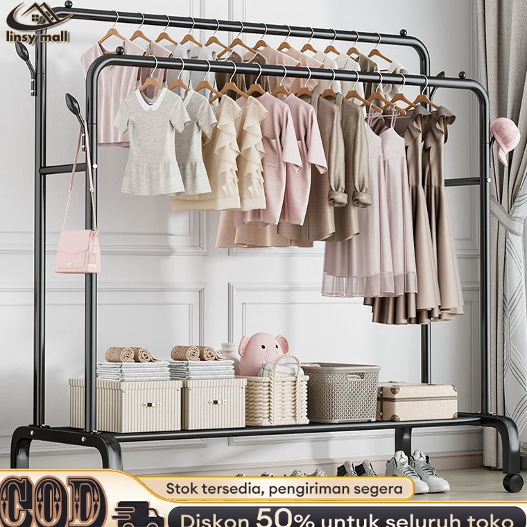 Tidak Diragukan Stand Hanger Gawang Double Stand Hanger Gawang Besi Stand Hanger Jumbo Gantungan Bes