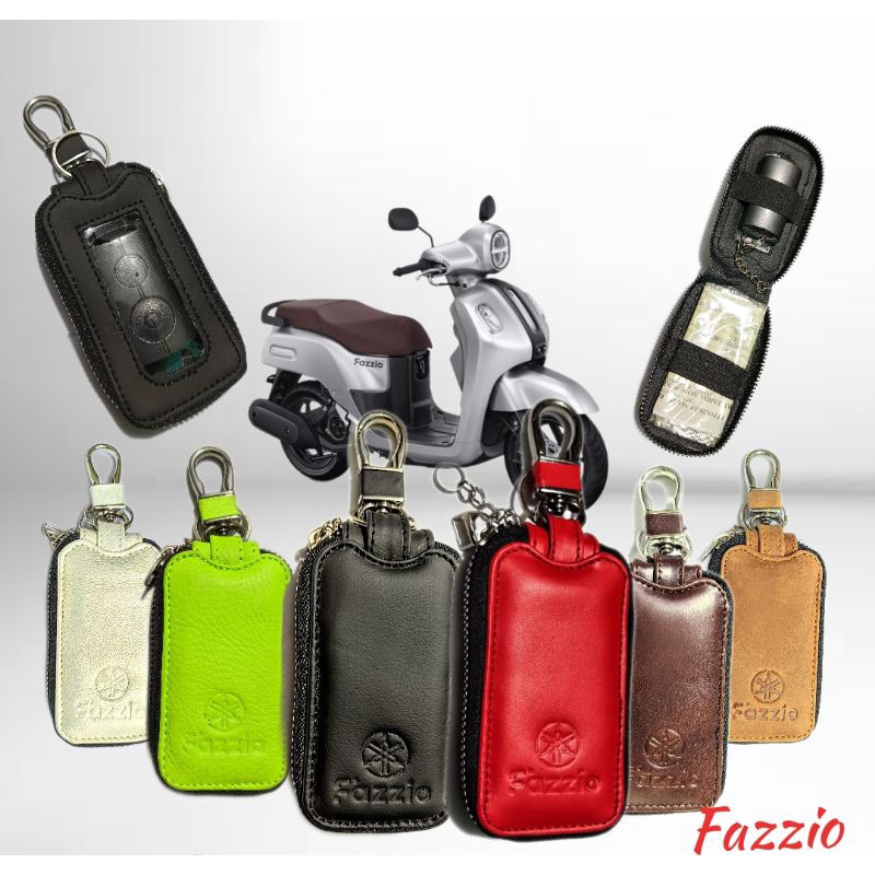 kunci remote keyless Dompet Kunci Remote Keyless Motor Yamaha Fazzio dari Kulit dengan Tempat STNK k